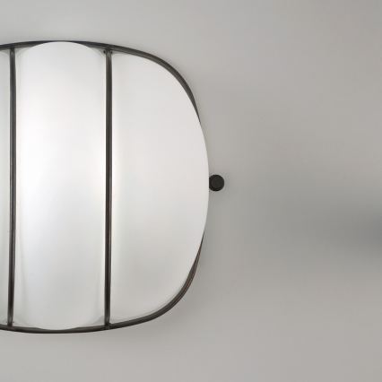 SIRU - Applique CAGE 1xGX53/10W/230V 20 cm nero/bianco Vetro veneziano