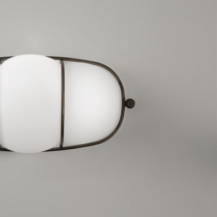 SIRU - Applique CAGE 1xGX53/10W/230V 22 cm nero/bianco Vetro veneziano