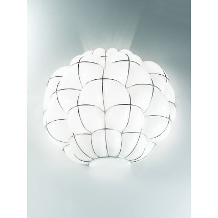 SIRU - Applique POUFF 1xE27/60W/230V cromo lucido/bianco Vetro veneziano