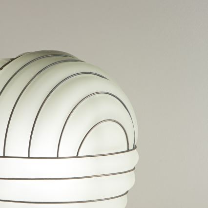 SIRU - Lampada da tavolo CARTESIO 1xE27/60W/230V marrone/bianco Vetro veneziano