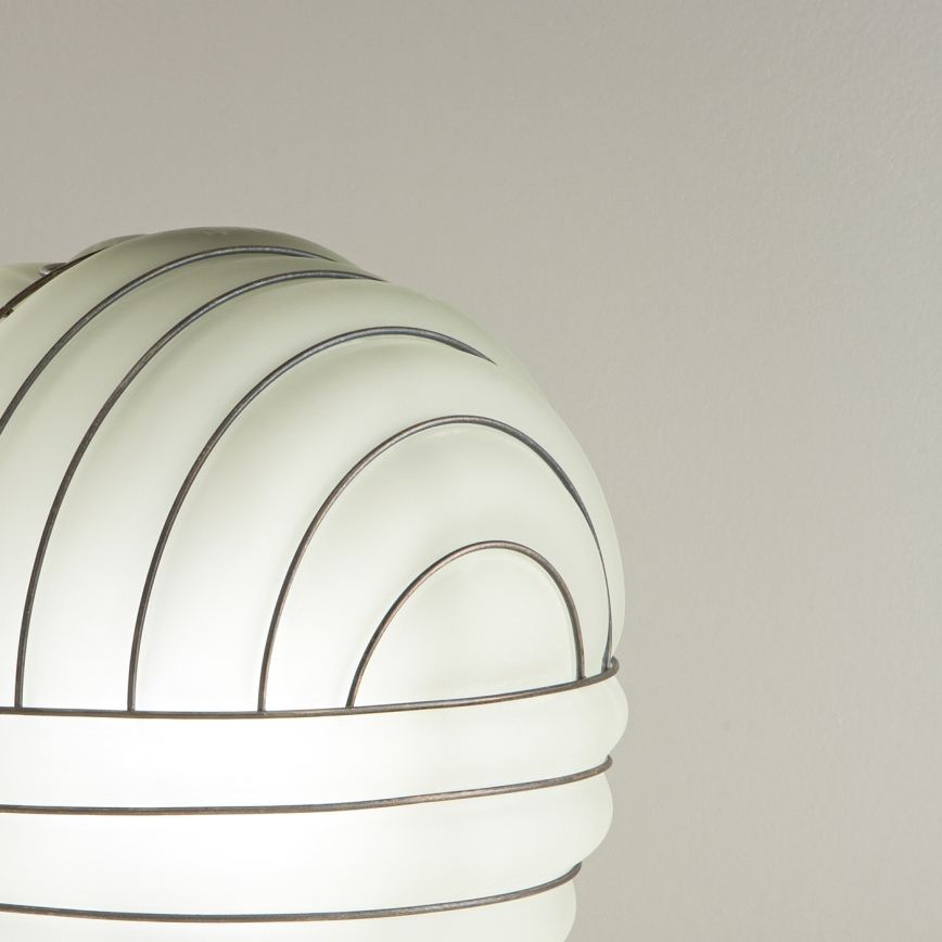 SIRU - Lampada da tavolo CARTESIO 1xE27/60W/230V marrone/bianco Vetro veneziano