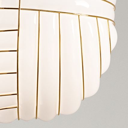SIRU - Lampadario a sospensione con filo CARTESIO 1xE27/60W/230V oro/bianco Vetro veneziano