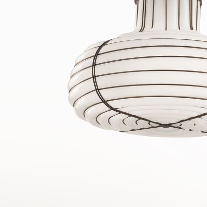 SIRU - Lampadario a sospensione con filo CHAPEAU 2xE14/40W/230V cromo opaco/bianco Vetro veneziano