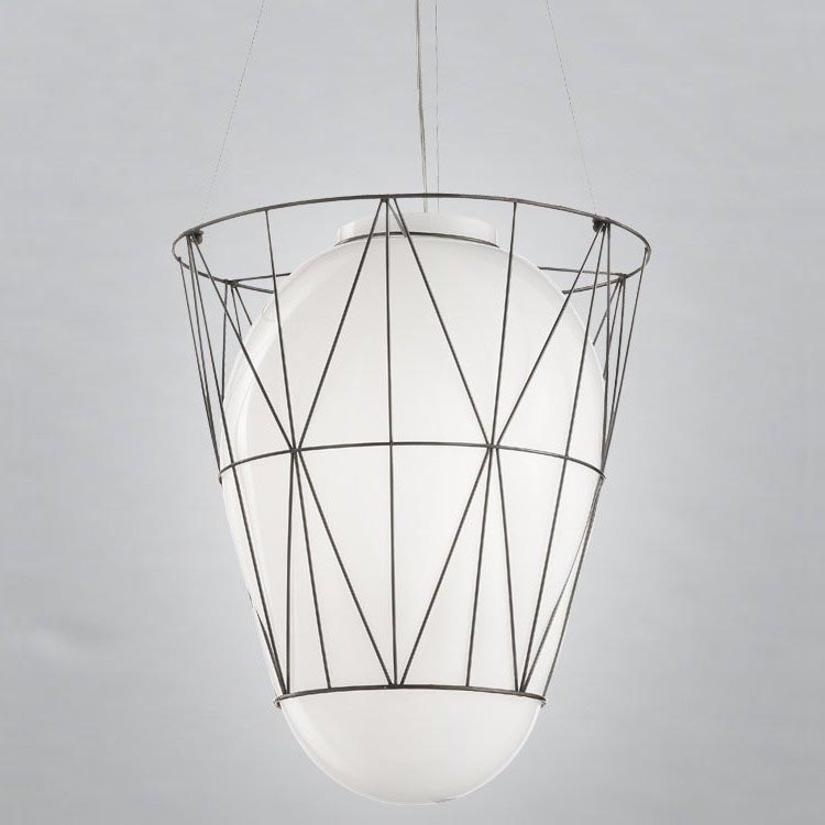 SIRU - Lampadario a sospensione con filo SEGNI 1xE27/60W/230V nero/bianco Vetro veneziano