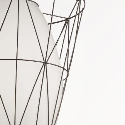 SIRU - Lampadario a sospensione con filo SEGNI 1xE27/60W/230V nero/bianco Vetro veneziano