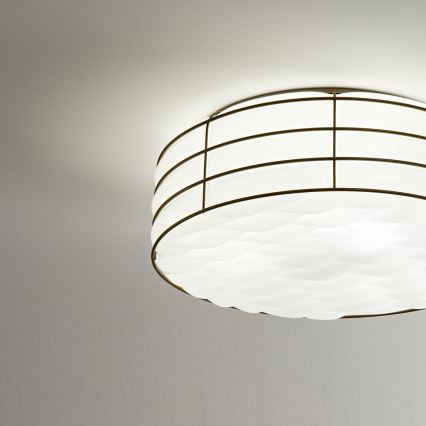 SIRU - Plafoniera TAMIS 3xE14/40W/230V nero/bianco Vetro veneziano