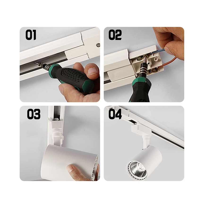 Sistema a binario monofase 1 m, bianco