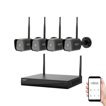 Sistema di videosorveglianza intelligente + 4x telecamere con sensore 2K+ 12V IP65 Wi-Fi Tuya
