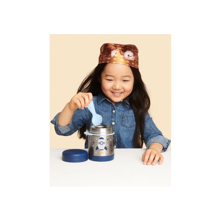 Skip Hop - Contenitore termico per alimenti con cucchiaio/forchetta SPARK STYLE 325 ml razzo spaziale