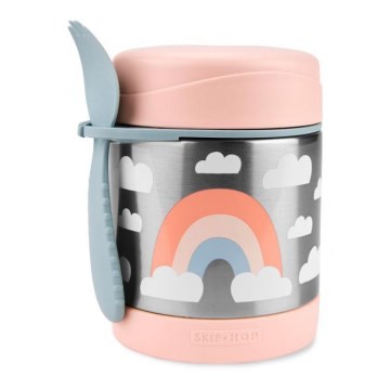Skip Hop - Termos per alimenti SPARK STYLE 325 ml con cucchiaio e forchetta, arcobaleno