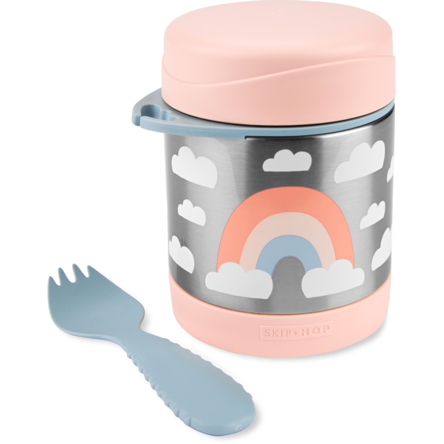 Skip Hop - Termos per alimenti SPARK STYLE 325 ml con cucchiaio e forchetta, arcobaleno