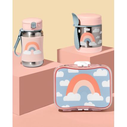 Skip Hop - Termos per alimenti SPARK STYLE 325 ml con cucchiaio e forchetta, arcobaleno