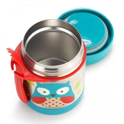 Skip Hop - Thermos per alimenti con cucchiaino/forchetta ZOO 325 ml Gufo