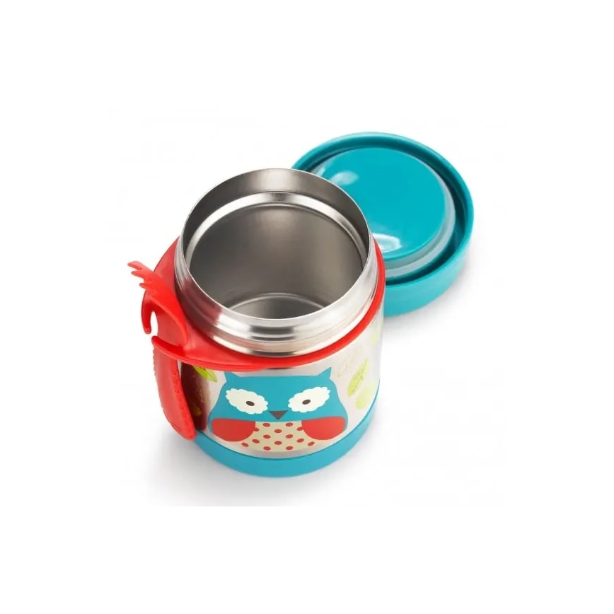Skip Hop - Thermos per alimenti con cucchiaino/forchetta ZOO 325 ml Gufo