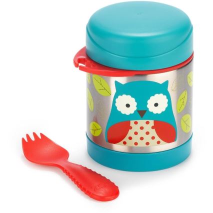 Skip Hop - Thermos per alimenti con cucchiaino/forchetta ZOO 325 ml Gufo