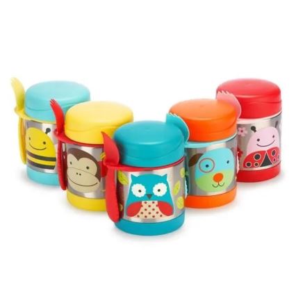 Skip Hop - Thermos per alimenti con cucchiaino/forchetta ZOO 325 ml Gufo