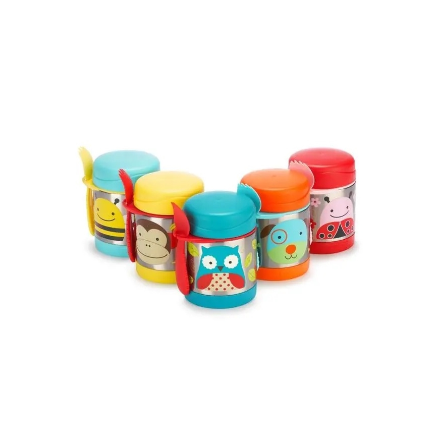 Skip Hop - Thermos per alimenti con cucchiaino/forchetta ZOO 325 ml Gufo
