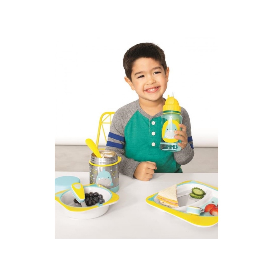 Skip Hop - Thermos per alimenti ZOO 325 ml con cucchiaio e forchetta, squalo