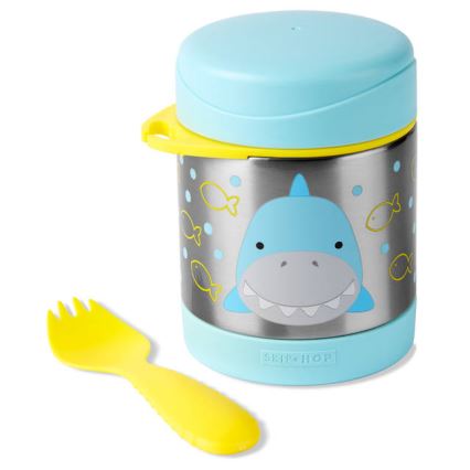 Skip Hop - Thermos per alimenti ZOO 325 ml con cucchiaio e forchetta, squalo