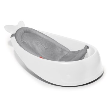 Skip Hop - Vaschetta da bagno ergonomica con tappetino MOBY 3 bianco