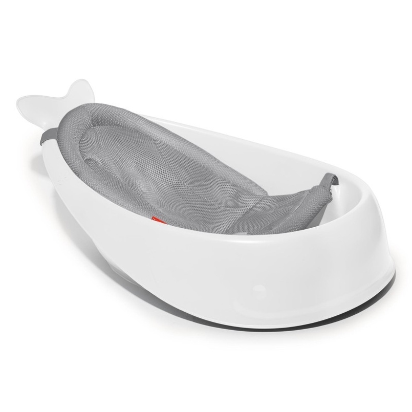 Skip Hop - Vaschetta da bagno ergonomica con tappetino MOBY 3 bianco