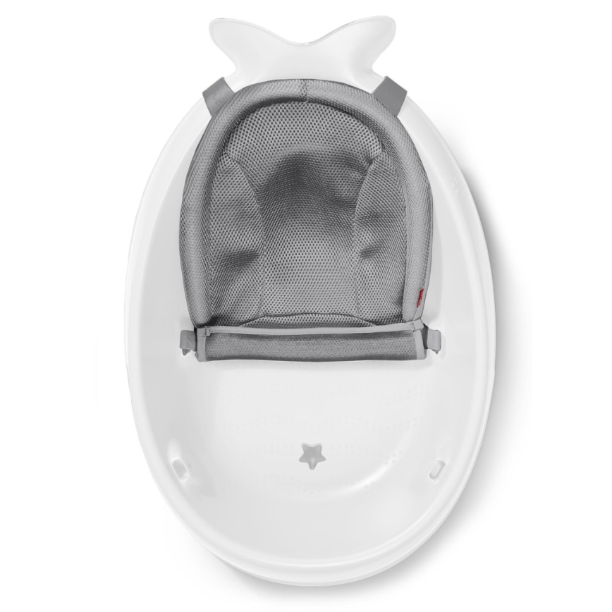 Skip Hop - Vaschetta da bagno ergonomica con tappetino MOBY 3 bianco