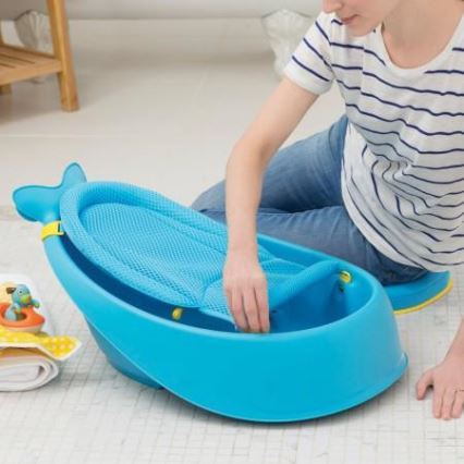 Skip Hop - Vaschetta da bagno ergonomica con tappetino MOBY 3 blu