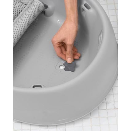 Skip Hop - Vaschetta da bagno ergonomica con tappetino MOBY 3 grigio