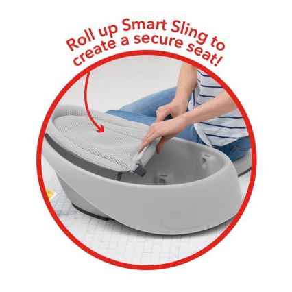 Skip Hop - Vaschetta da bagno ergonomica con tappetino MOBY 3 grigio