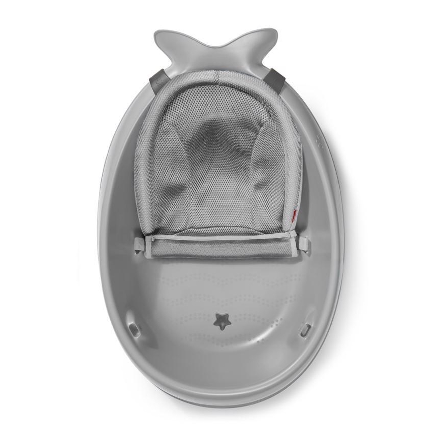 Skip Hop - Vaschetta da bagno ergonomica con tappetino MOBY 3 grigio