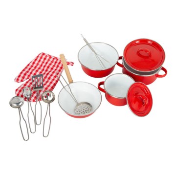 Small Foot - Children's metallo kitchenware rosso