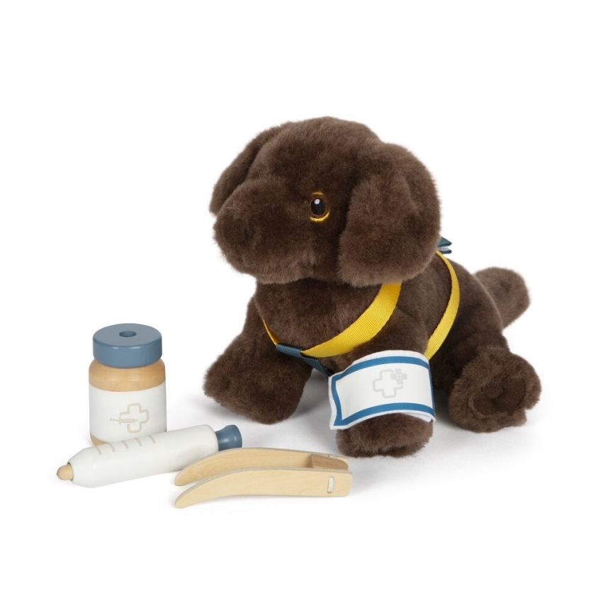 Small Foot - Peluche cane con kit di cura
