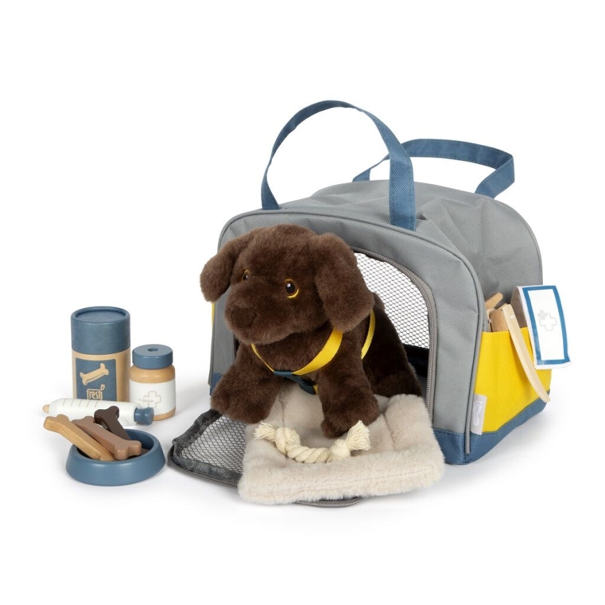Small Foot - Peluche cane con kit di cura