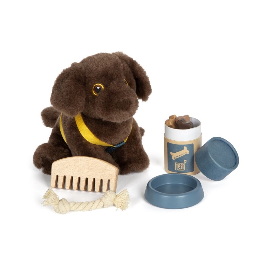 Small Foot - Peluche cane con kit di cura