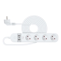 Smart estensione cavo con interruttore 4Z Tipo E + 2x USB-A + 1x USB-C 1,5m Wi-Fi Tuya bianco