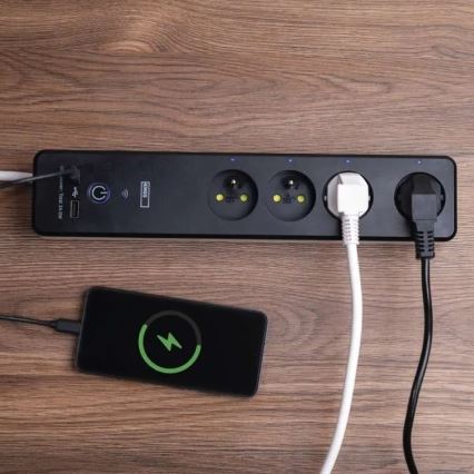 Smart estensione cavo con interruttore GoSmart 4Z + 1xUSB-A + 1xUSB-C 2 m Wi-Fi Tuya