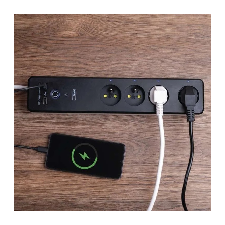 Smart estensione cavo con interruttore GoSmart 4Z + 1xUSB-A + 1xUSB-C 2 m Wi-Fi Tuya