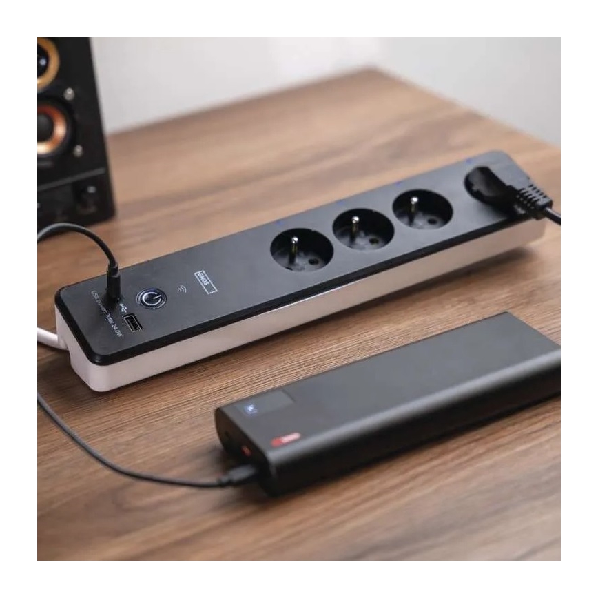 Smart estensione cavo con interruttore GoSmart 4Z + 1xUSB-A + 1xUSB-C 2 m Wi-Fi Tuya
