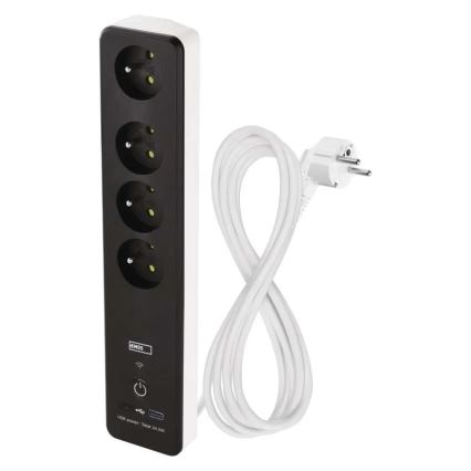 Smart estensione cavo con interruttore GoSmart 4Z + 1xUSB-A + 1xUSB-C 2 m Wi-Fi Tuya