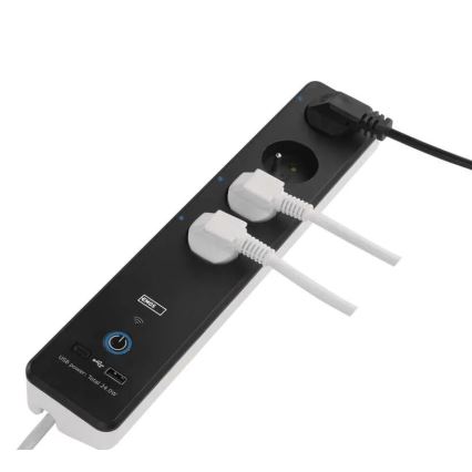Smart estensione cavo con interruttore GoSmart 4Z + 1xUSB-A + 1xUSB-C 2 m Wi-Fi Tuya