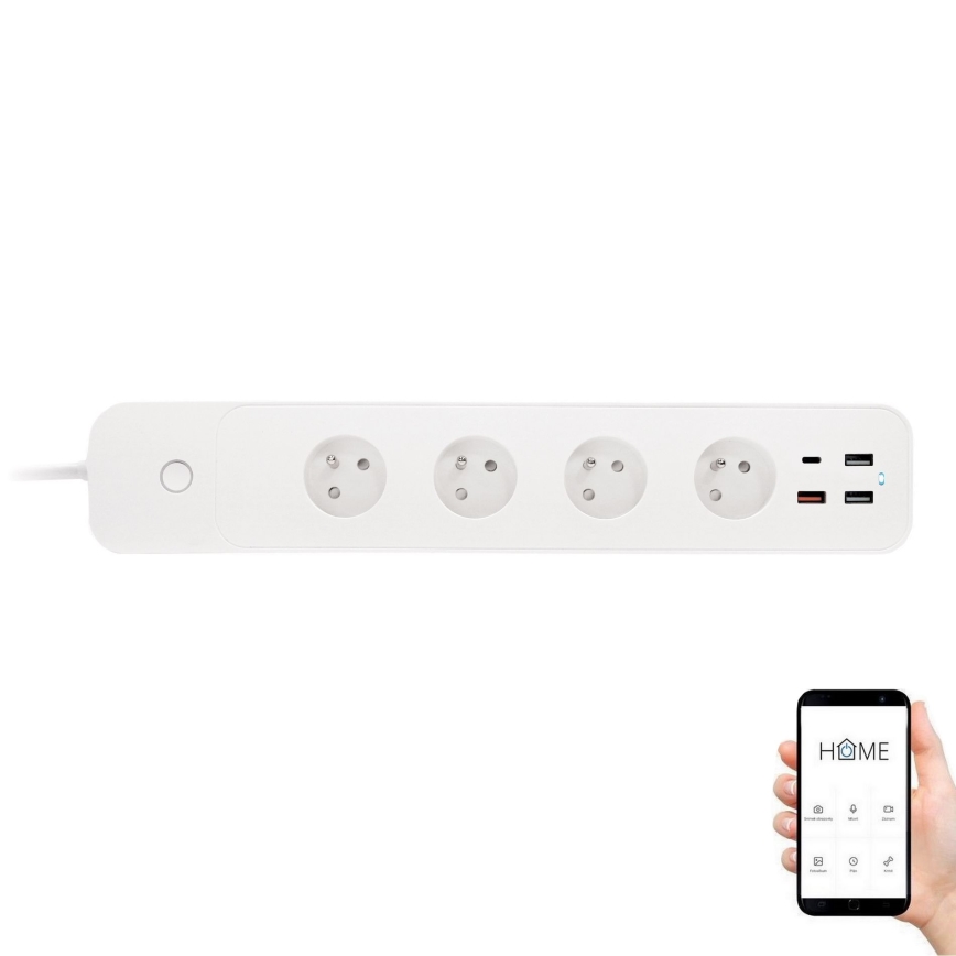 Smart extension cavo con interruttore 1,5 m 4Z + 4xUSB Wi-Fi