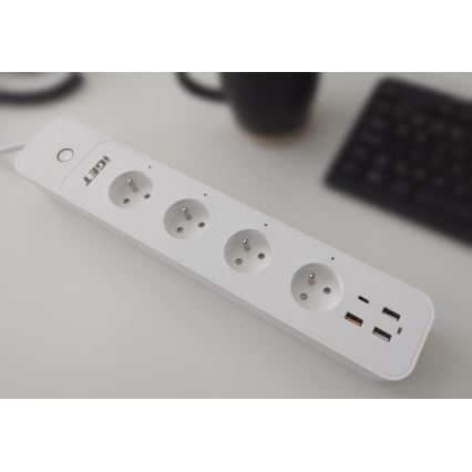 Smart extension cavo con interruttore 1,5 m 4Z + 4xUSB Wi-Fi