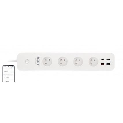 Smart extension cavo con interruttore 1,5 m 4Z + 4xUSB Wi-Fi