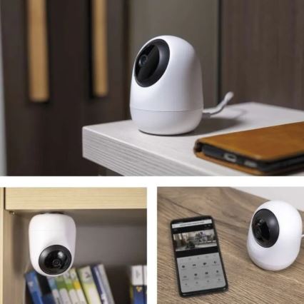 Smart interno swivel camera con sensore di movimento GoSmart 5V Wi-Fi Tuya bianco