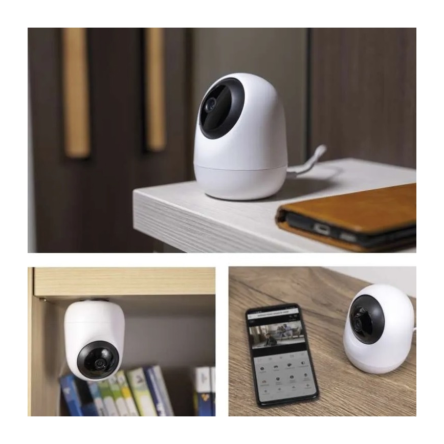 Smart interno swivel camera con sensore di movimento GoSmart 5V Wi-Fi Tuya bianco