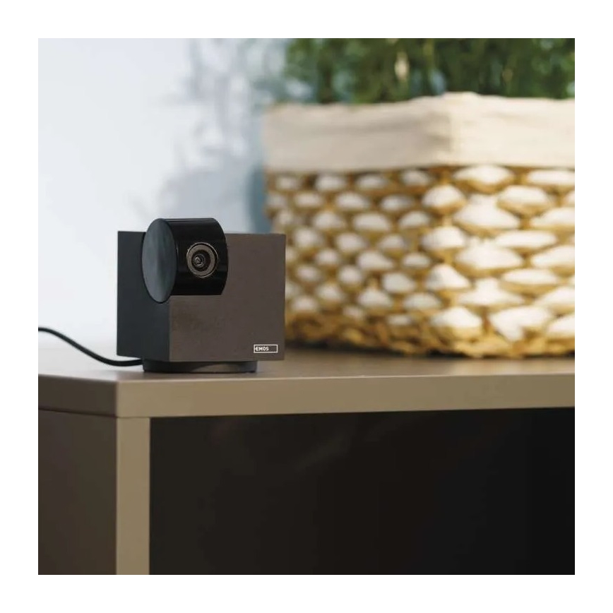 Smart interno swivel camera con sensore di movimento GoSmart 5V Wi-Fi Tuya nero