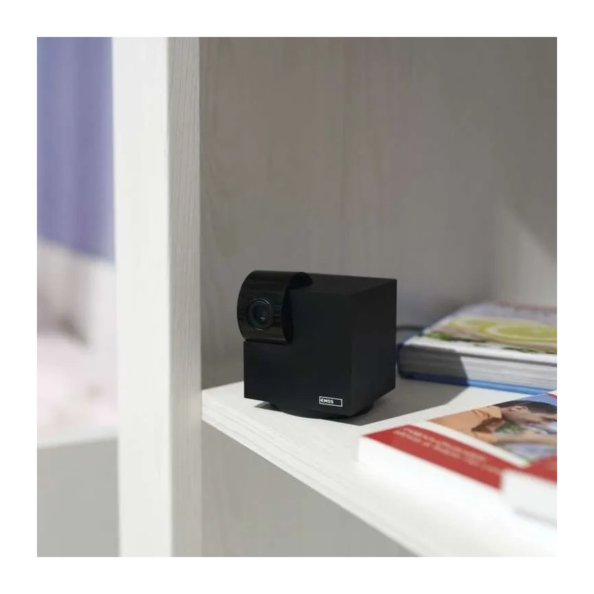 Smart interno swivel camera con sensore di movimento GoSmart 5V Wi-Fi Tuya nero