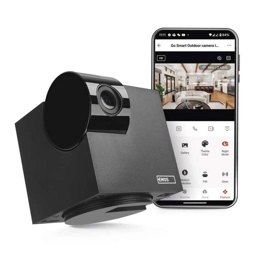 Smart interno swivel camera con sensore di movimento GoSmart 5V Wi-Fi Tuya nero