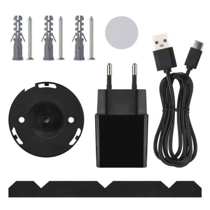 Smart interno swivel camera con sensore di movimento GoSmart 5V Wi-Fi Tuya nero