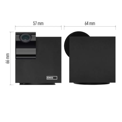 Smart interno swivel camera con sensore di movimento GoSmart 5V Wi-Fi Tuya nero